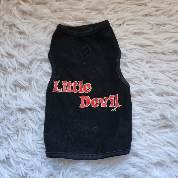 ♠️10/$10♠️ Reversible Black Pet Shirt with Little Angel and Little Devil Print - Picture 2 of 5